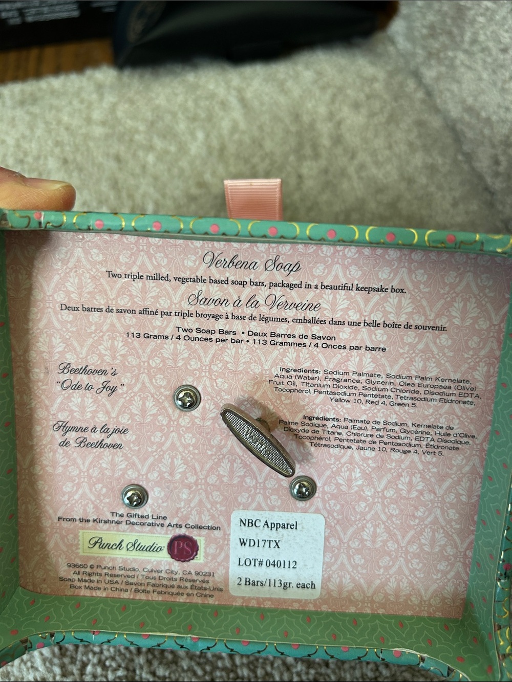 Punch Studio Paris Floral musical Jewelry Box in Pink and Gold image 3
